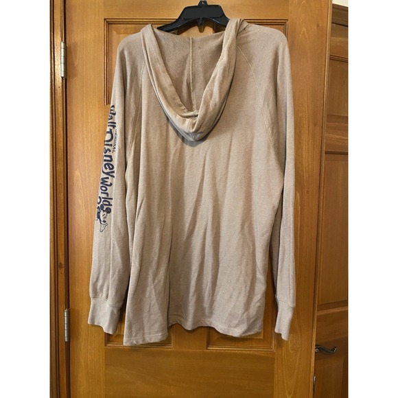 Disney Parks Hoodie Womens 2XL Walt World Brown Pullover Sweatshirt Mickey Logo - Picture 7 of 10